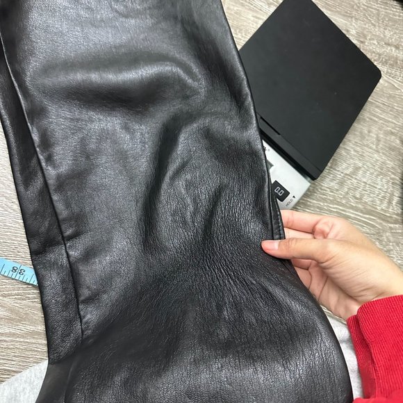 Aritizia The Melina Pant FLAWED High Rise Faux Leather Straight Leg 12 - Picture 10 of 11